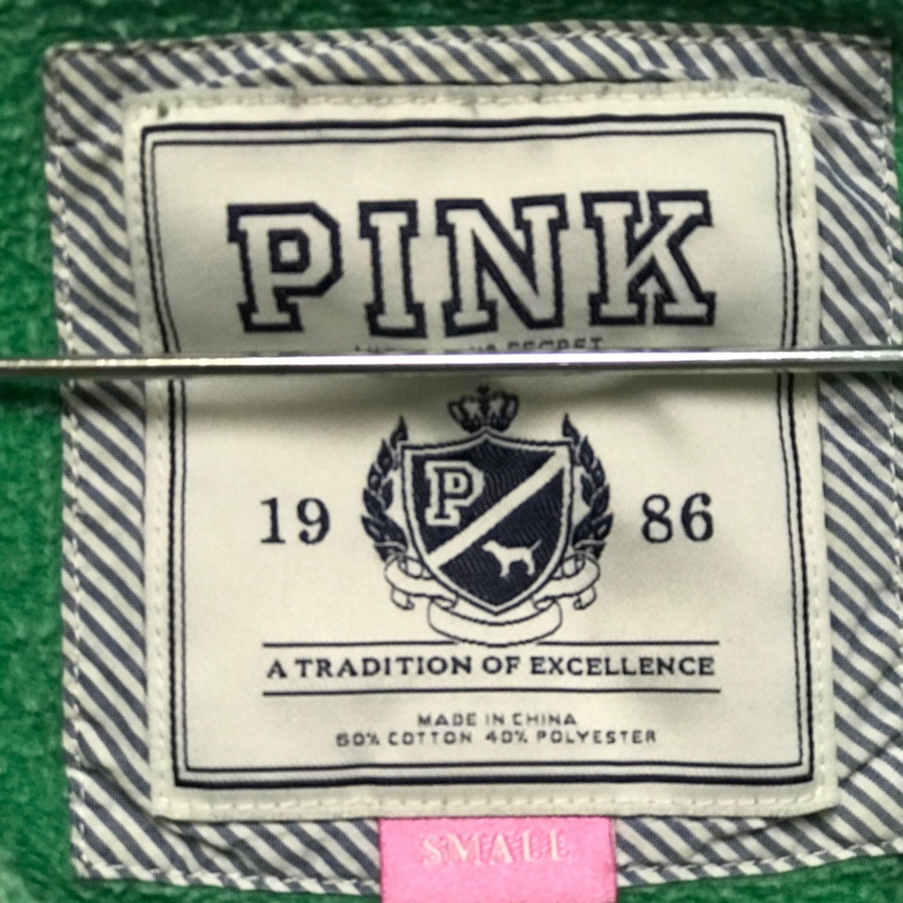 PINK by Victorias Secret - Green Zip Hoodie SM - Picture 6 of 6